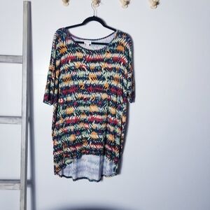 LULAROE MULTI COLORED TUNIC BLOUSE SIZE MEDIUM